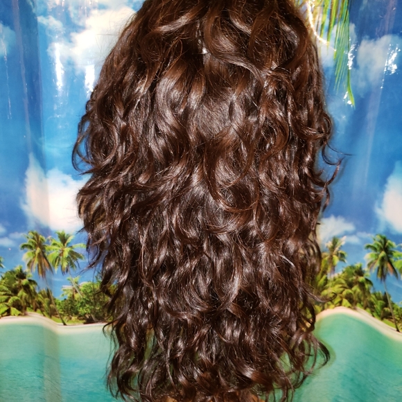 DARK BROWN WAVY WIG, NEW - Picture 7 of 7